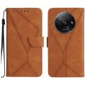 For Xiaomi Redmi A3 Stitching Embossed Leather Phone Case(Brown)
