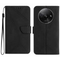 For Xiaomi Redmi A3 Stitching Embossed Leather Phone Case(Black)