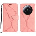For Xiaomi 14 Ultra Stitching Embossed Leather Phone Case(Pink)