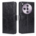 For OPPO Find X7 5G Geometric Stitching Leather Phone Case(Black)