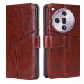 For OPPO Find X7 5G Geometric Stitching Leather Phone Case(Dark Brown)