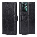 For OPPO Reno11 F 5G Geometric Stitching Leather Phone Case(Black)