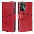 For OPPO Reno11 F 5G Geometric Stitching Leather Phone Case(Red)