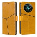 For Realme 12+ 5G Geometric Stitching Leather Phone Case(Yellow)