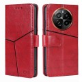 For Realme GT5 Pro 5G Geometric Stitching Leather Phone Case(Red)