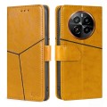 For Realme GT5 Pro 5G Geometric Stitching Leather Phone Case(Yellow)