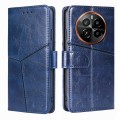 For Realme GT5 Pro 5G Geometric Stitching Leather Phone Case(Blue)
