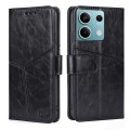 For Xiaomi Redmi Note 13 4G Geometric Stitching Leather Phone Case(Black)