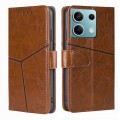 For Xiaomi Redmi Note 13 4G Geometric Stitching Leather Phone Case(Light Brown)