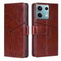 For Xiaomi Redmi Note 13 4G Geometric Stitching Leather Phone Case(Dark Brown)