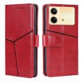 For Xiaomi Redmi Note 13R Pro 5G Geometric Stitching Leather Phone Case(Red)