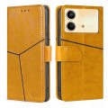 For Xiaomi Redmi Note 13R Pro 5G Geometric Stitching Leather Phone Case(Yellow)