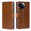 For Xiaomi Civi 4 Pro Geometric Stitching Leather Phone Case(Light Brown)