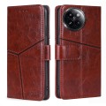 For Xiaomi Civi 4 Pro Geometric Stitching Leather Phone Case(Dark Brown)