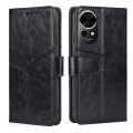 For Huawei nova 12 5G Geometric Stitching Leather Phone Case(Black)