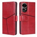 For Huawei nova 12 5G Geometric Stitching Leather Phone Case(Red)