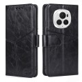 For Honor Magic6 Pro Geometric Stitching Leather Phone Case(Black)