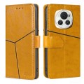 For Honor Magic6 Geometric Stitching Leather Phone Case(Yellow)