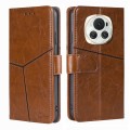 For Honor Magic6 Geometric Stitching Leather Phone Case(Light Brown)