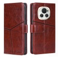 For Honor Magic6 Geometric Stitching Leather Phone Case(Dark Brown)