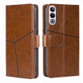 For OnePlus Ace 3V 5G Geometric Stitching Leather Phone Case(Light Brown)