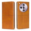 For OPPO Find X7 5G Cow Texture Magnetic Leather Phone Case(Light Brown)