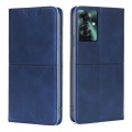 For OPPO Reno11 F 5G Cow Texture Magnetic Leather Phone Case(Blue)