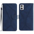 For Motorola Moto E22 / E22i 4G Stitching Embossed Leather Phone Case(Blue)