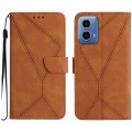 For Motorola Moto G34 5G Stitching Embossed Leather Phone Case(Brown)