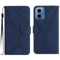 For Motorola Moto G34 5G Stitching Embossed Leather Phone Case(Blue)