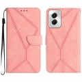 For Motorola Moto G Power 5G 2024 Stitching Embossed Leather Phone Case(Pink)