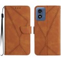 For Motorola Moto G Play 5G 2024 Stitching Embossed Leather Phone Case(Brown)