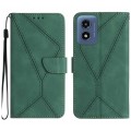 For Motorola Moto G Play 5G 2024 Stitching Embossed Leather Phone Case(Green)