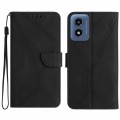 For Motorola Moto G Play 5G 2024 Stitching Embossed Leather Phone Case(Black)