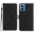 For Motorola Moto G Stylus 5G 2024 Stitching Embossed Leather Phone Case(Black)