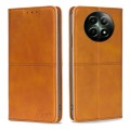 For Realme 12 5G Cow Texture Magnetic Leather Phone Case(Light Brown)
