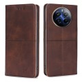 For Realme 12 Pro 5G Cow Texture Magnetic Leather Phone Case(Dark Brown)