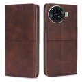 For Tecno Spark 20 Pro+ 4G Cow Texture Magnetic Leather Phone Case(Dark Brown)