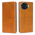 For Tecno Spark 20 Pro+ 4G Cow Texture Magnetic Leather Phone Case(Light Brown)