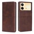 For Xiaomi Redmi Note 13R Pro 5G Cow Texture Magnetic Leather Phone Case(Dark Brown)