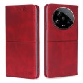 For Xiaomi 14 Ultra 5G Cow Texture Magnetic Leather Phone Case(Red)