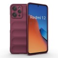 For Xiaomi Redmi 12 4G Magic Shield TPU + Flannel Phone Case(Wine Red)