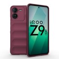 For vivo iQOO Z9 5G Magic Shield TPU + Flannel Phone Case(Wine Red)
