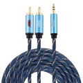 EMK 3.5mm Jack Male to 2 x RCA Male Gold Plated Connector Speaker Audio Cable, Cable Length:5m(Dark