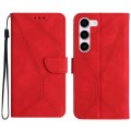 For Samsung Galaxy S23 5G Stitching Embossed Leather Phone Case(Red)