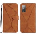 For Samsung Galaxy S20 FE Stitching Embossed Leather Phone Case(Brown)