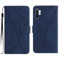For Samsung Galaxy Note10+ Stitching Embossed Leather Phone Case(Blue)