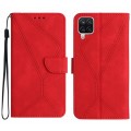 For Samsung Galaxy A22 4G Stitching Embossed Leather Phone Case(Red)