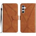 For Samsung Galaxy A34 5G Stitching Embossed Leather Phone Case(Brown)