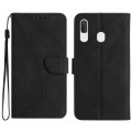 For Samsung Galaxy A40 Stitching Embossed Leather Phone Case(Black)
